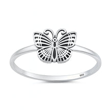Load image into Gallery viewer, Sterling Silver Oxidized And Polished 8mm Butterfly Ring