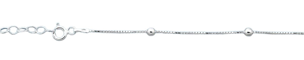 Sterling Silver 3.3mm Beads Anklet
