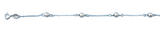 Sterling Silver Rhodium Plated Beads Anklet