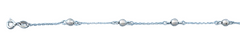 Sterling Silver Rhodium Plated Beads Anklet