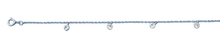 Load image into Gallery viewer, Sterling Silver Rhodium Plated Hanging Round Clear CZ Anklet Length-9+1inches Extension, CZ Charm-3.7mm