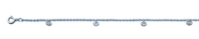 Load image into Gallery viewer, Sterling Silver Rhodium Plated Hanging Oval Clear CZ Anklet Length-9+1inches Extension