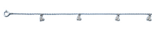 Load image into Gallery viewer, Sterling Silver Rhodium Plated Hearts Clear CZ Anklet