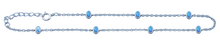 Load image into Gallery viewer, Sterling Silver Rhodium Plated Oval Blue Lab Opal Anklet