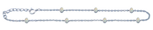 Load image into Gallery viewer, Sterling Silver Rhodium Plated White Lab Opal Anklet Length-9+1inches Extension