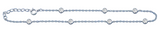 Sterling Silver Rhodium Plated Teardrop Clear CZ Anklet