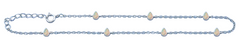 Sterling Silver Rhodium Plated Pear White Lab Opal Anklet Length-9+1inches Extension