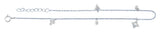 Sterling Silver Rhodium Plated CZ Charm Anklet