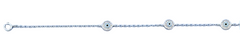 Sterling Silver Rhodium Plated Evil Eye Clear CZ Anklet