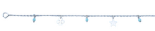 Load image into Gallery viewer, Sterling Silver Rhodium Plated Clover And Star Anklet Length-9+1inches Extension, Charm Height-6.5mm-Chain Thickness-1.4mm