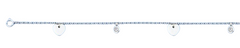 Sterling Silver Rhodium Plated Heart Anklet Length-9+1inches Extension, Charm Height-7mm-Chain Thickness-1.4mm