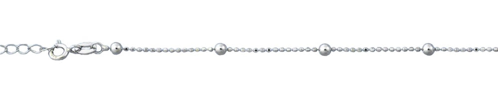 Sterling Silver Big Beads Anklet