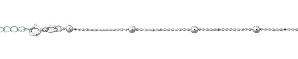 Sterling Silver Big Beads Anklet