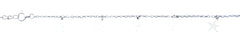 Sterling Silver Rhodium Plated Starfish Anklet