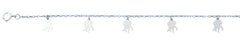 Sterling Silver Rhodium Plated Octopus Charm Anklet