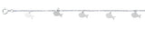 Sterling Silver Rhodium Plated Fish Charm Anklet