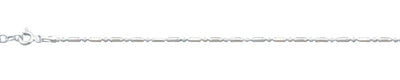 Sterling Silver Bar and Dot 1.2mm Chain Anklet