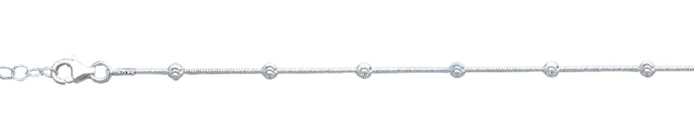 Sterling Silver 3mm Bead Anklet
