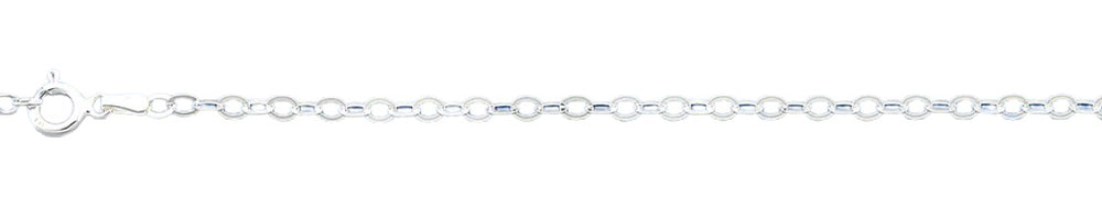 Sterling Silver Polished Flat Rolo Anklet