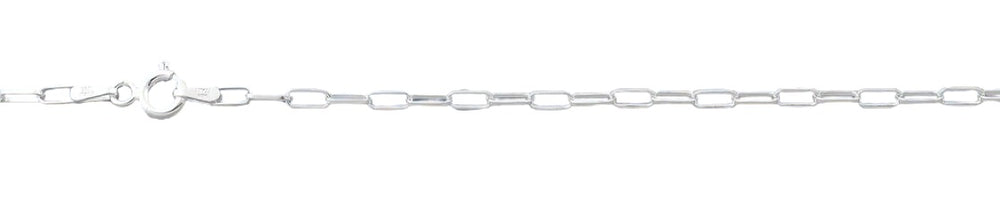 Sterling Silver Polished Paperclip Chain Anklet
