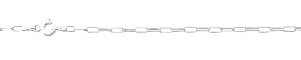 Sterling Silver Polished Paperclip Chain Anklet