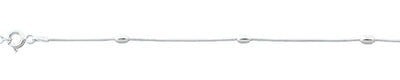 Sterling Silver Polished Oval Beads Anklet