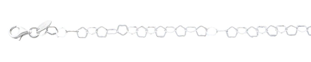 Sterling Silver Polished Star Anklet