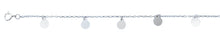 Load image into Gallery viewer, Sterling Silver Rhodium Plated Disc Charm Anklet