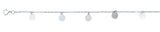 Sterling Silver Rhodium Plated Disc Charm Anklet