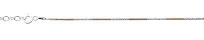 Sterling Silver 1mm Diamond Cut Two Tone Anklet