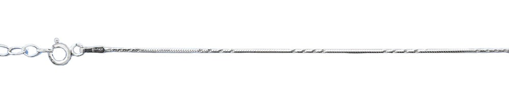 Sterling Silver 0.9mm Diamond Cut Anklet