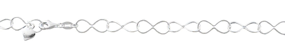 Sterling Silver Polished Infinity Anklet