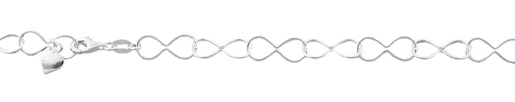 Sterling Silver Polished Infinity Anklet