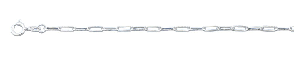 Sterling Silver Polished Paperclip Anklet