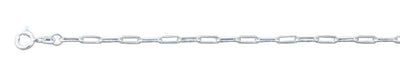 Sterling Silver Polished Paperclip Anklet