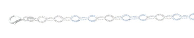 Sterling Silver Diamond Cut Ovals Anklet
