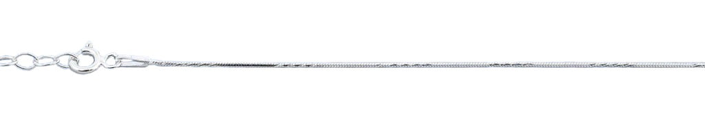 Sterling Silver Diamond Cut 0.6mm Snake Chain Anklet