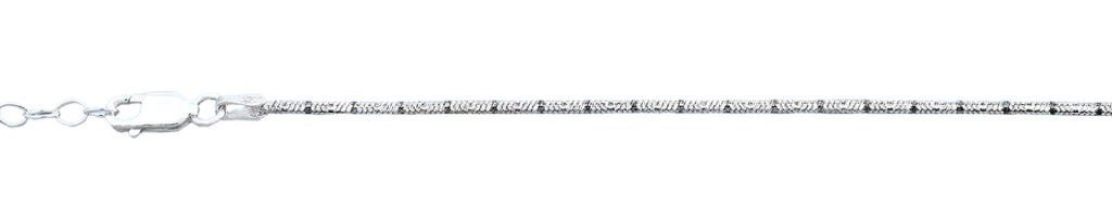 Sterling Silver Diamond Cut 1.2mm Snake Chain Anklet
