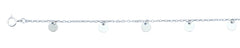 Sterling Silver Rhodium Plated Small Disc Charms Anklet