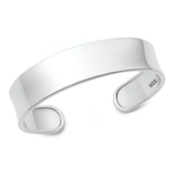 Sterling Silver Oxidized And Polished Plain Cuff Bracelet