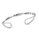Sterling Silver Oxidized And Polished Twisted Cuff Bracelet