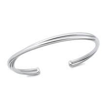 Load image into Gallery viewer, Sterling Silver Oxidized And Polished Double Twist Cuff Bracelet
