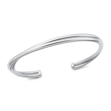 Sterling Silver Oxidized And Polished Double Twist Cuff Bracelet