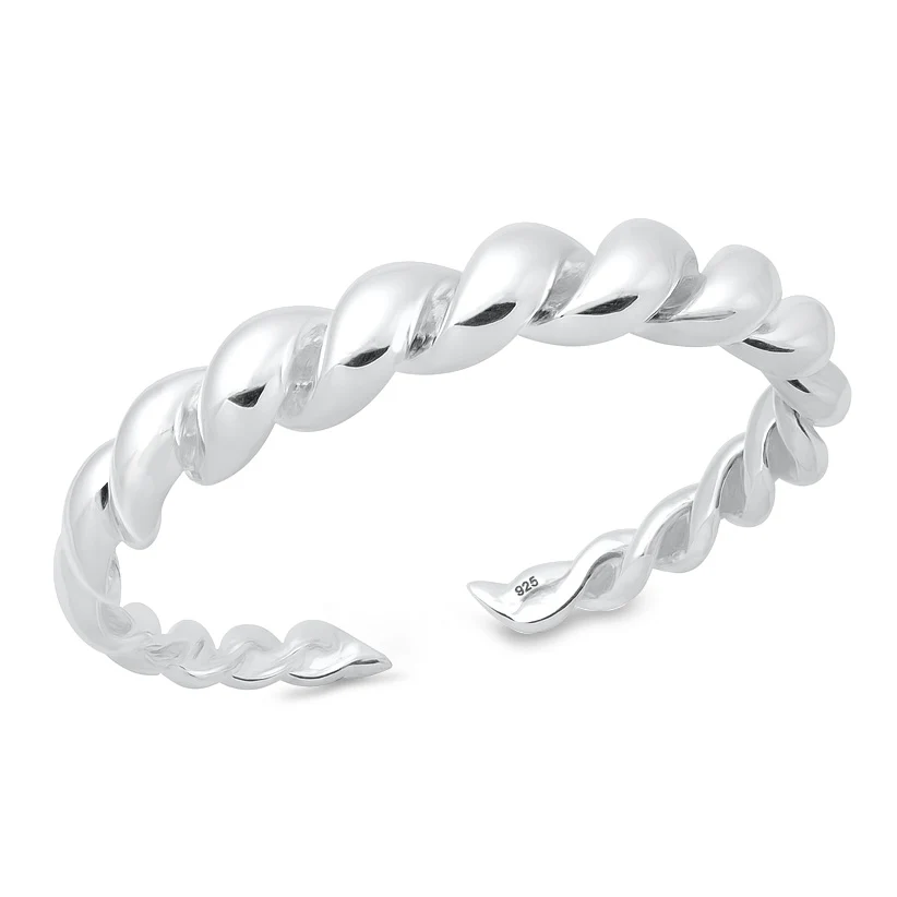 Sterling Silver Polished Twisted Cuff Bracelet