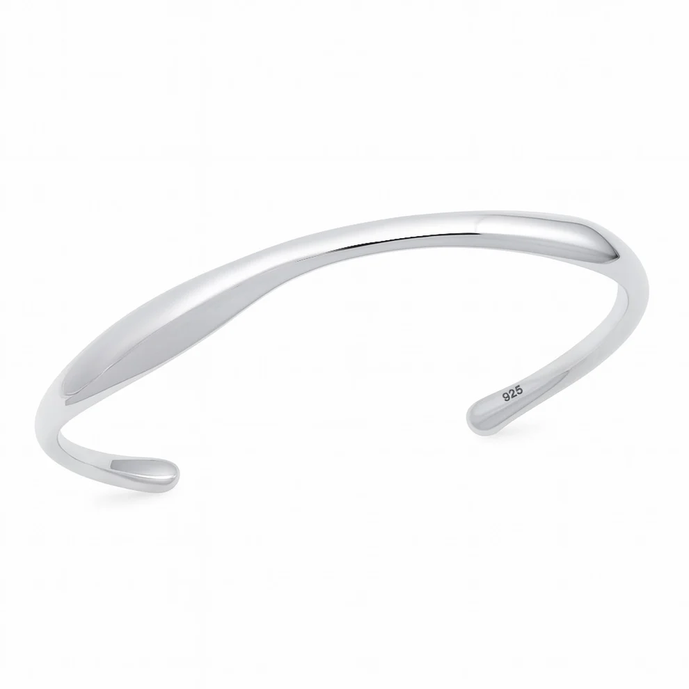 Sterling Silver Polished Abstract Cuff Bracelet