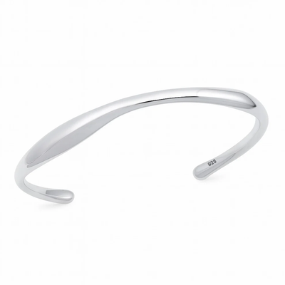 Sterling Silver Polished Abstract Cuff Bracelet