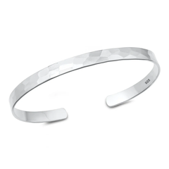 Sterling Silver Polished Handmade Thai Cuff Bracelet