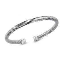 Load image into Gallery viewer, Sterling Silver Oxidized And Polished Coil Cuff Bracelet