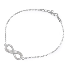 Load image into Gallery viewer, Sterling Silver Infinity CZ Bracelet