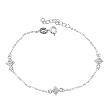 Load image into Gallery viewer, Sterling Silver Rhodium Plated Clear CZ Diamond Bracelet